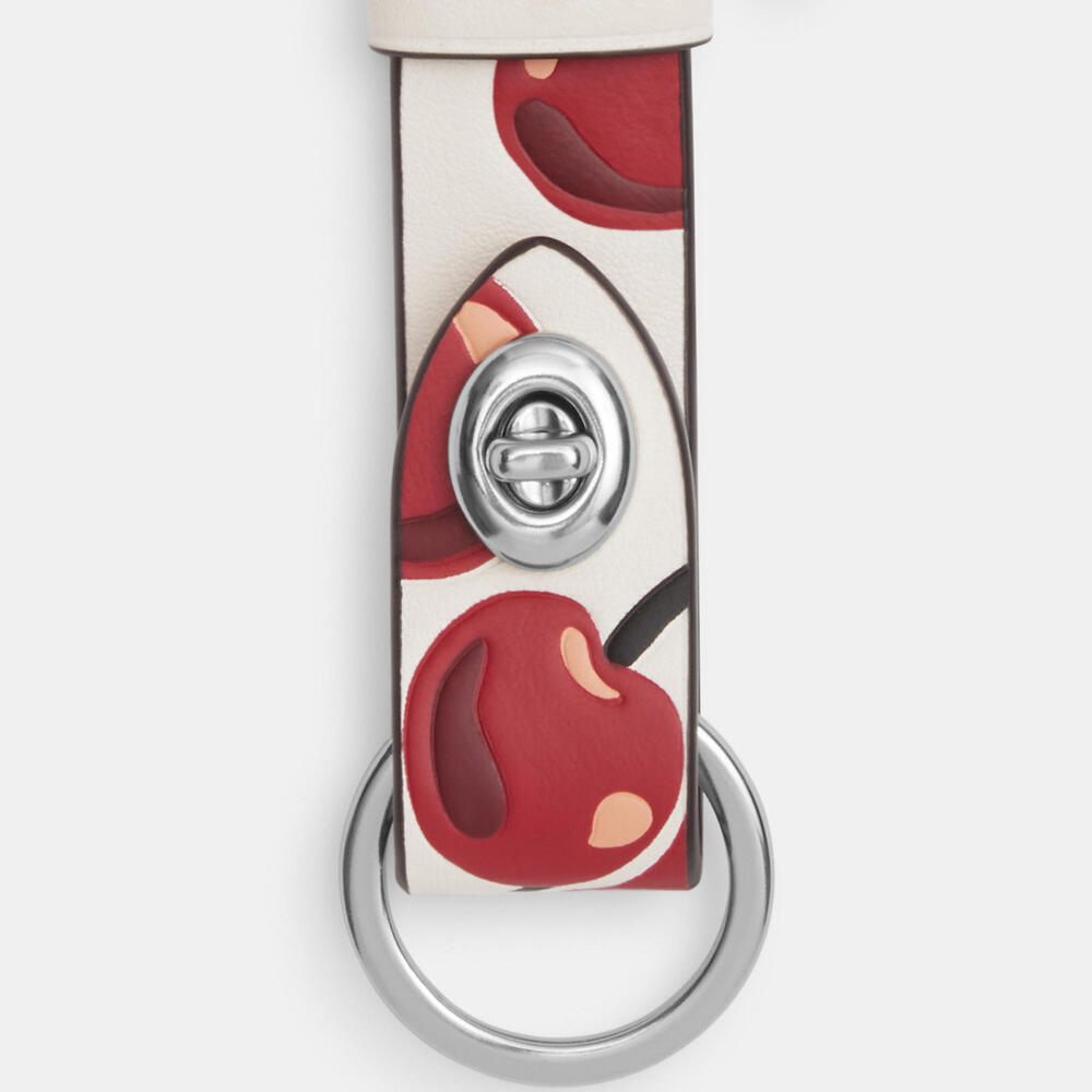 Coach Trigger Snap Bag Charm With Cherry Print - Picture 6 of 10
